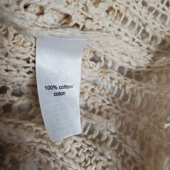 Maurices Women's S Cream Open Knit Long Sweater Vest 100% Cotton Boho Layering - Picture 5 of 6